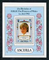 Princess Diana 21st Birthday Mint Mini-Sheet Anguilla, 1982